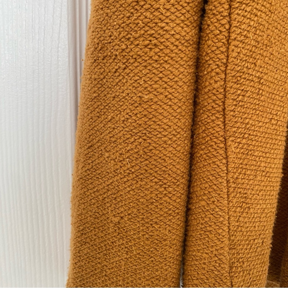 Anthropologie Maeve Textured Single Button Relaxed Blazer - Mustard Brown Size L - Picture 11 of 17
